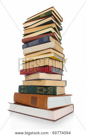 books in a row, isolated, blank labels, free copy space