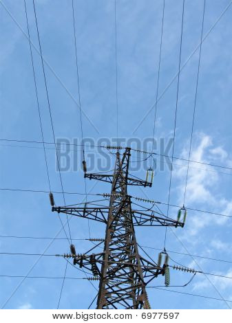 Átviteli elektromos vezetékrendszeren (elektromos távvezeték), kék ég, Wire kábeleket