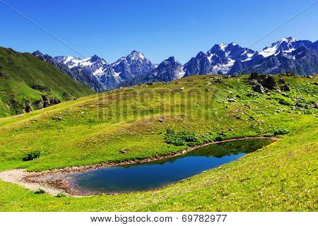 Koruldi mountain lake, Georgia, Svaneti