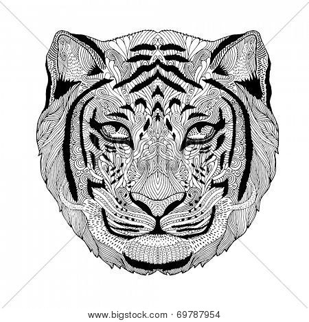 psychedelic tiger isolated