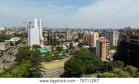 Aerial View Of Downtown Maputo