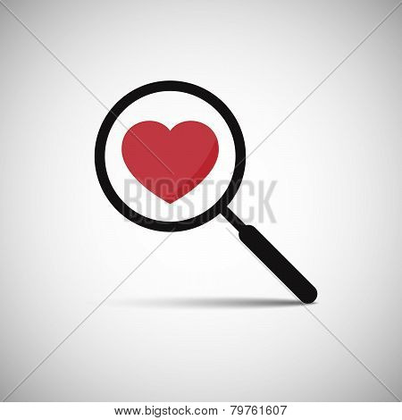 Vector Love Heart Magnify