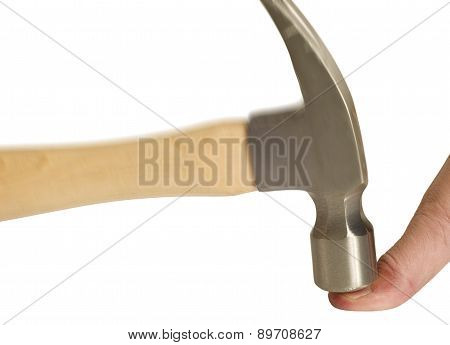 Hammer Hitting Thumb On The Nail