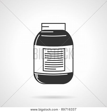 Vector icon for black supplements jar