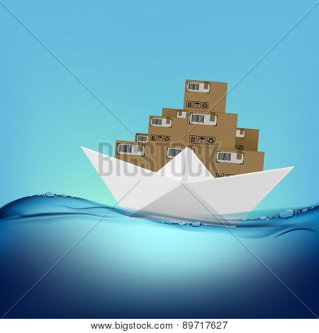 Paper Boat With Boxes