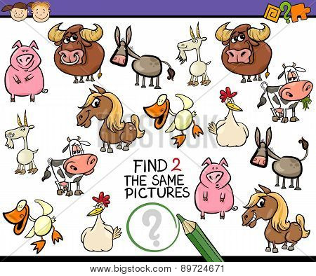 Find Same Picture Game Cartoon