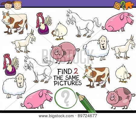 Find Same Picture Game Cartoon