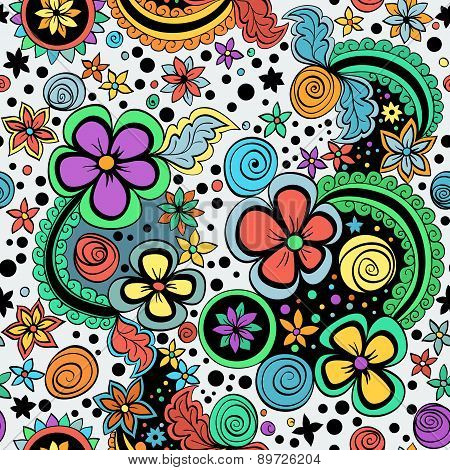 vector seamless color floral pattern
