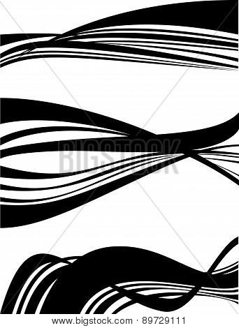 wave design black element set