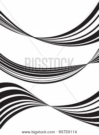 black and white mobious wave stripe optical design