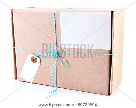 Mail package parcel isolated on white