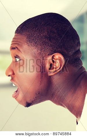 Handsome black male shoked and surprised