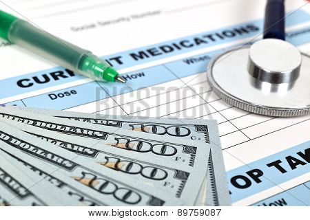 Stethoscope And Money