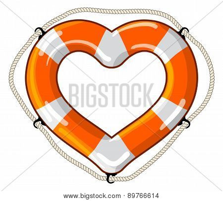 Heart Vector Isolated Lifebuoy