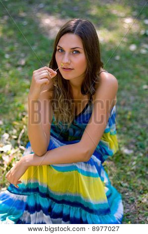 Woman Posing In The Park