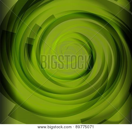 Green Color Spiral Background