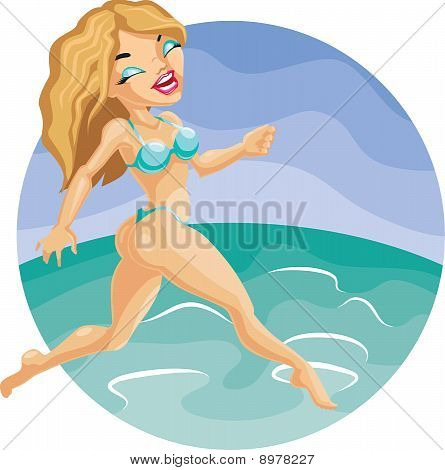 Laufband süße blonde Mädchen