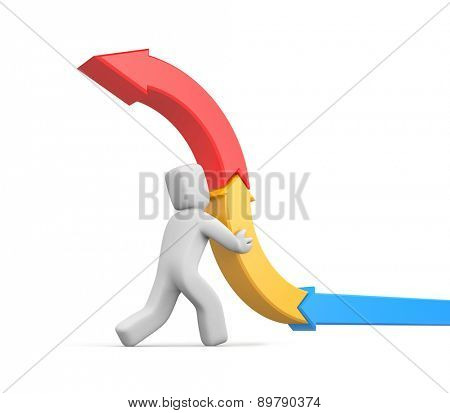 Person with arrows. Success metaphor