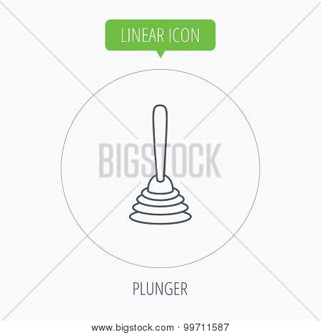 Plunger icon. Toilet cleaning tool sign.