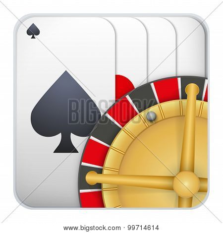Icon Deck Of Playing Cards With Roulette For Casino