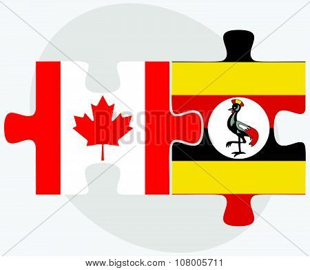 Canada And Uganda Flags