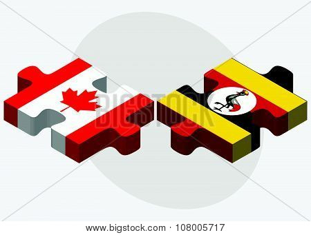 Canada And Uganda Flags