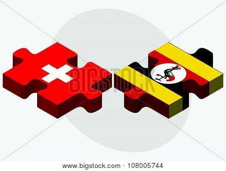 Switzerland And Uganda Flags