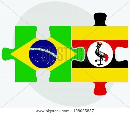 Brazil And Uganda Flags