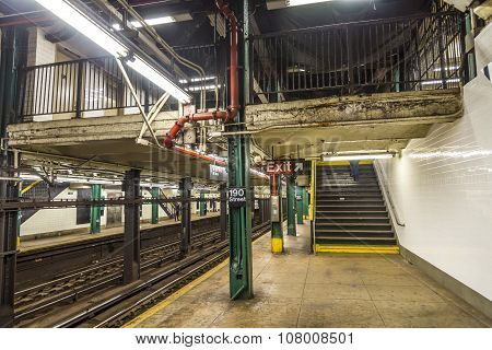 Subway Station 190 Street In New York