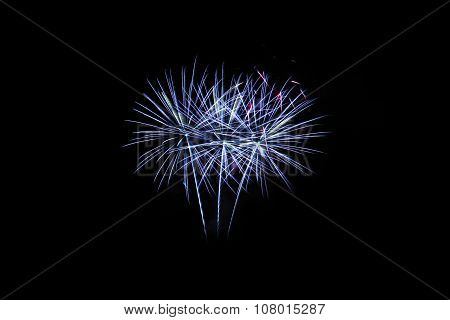Colorful Fireworks Over Dark Sky
