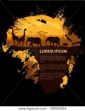Africa Grungy Design Template