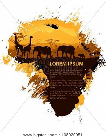 Africa Grungy Design Template