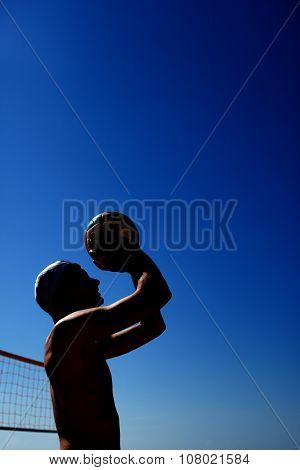 Man Is Playing Volleyball