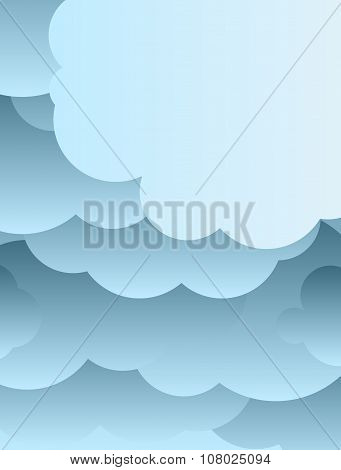 Paper Cut Clouds Background Or Design Template