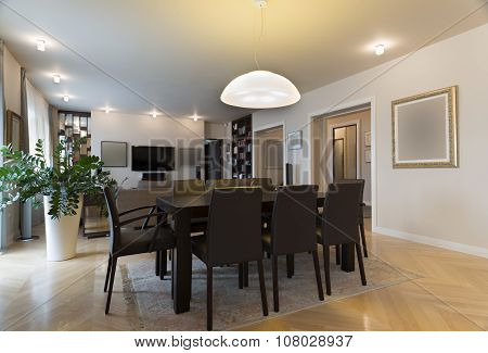 Dining Area In Specious Apartment Interior