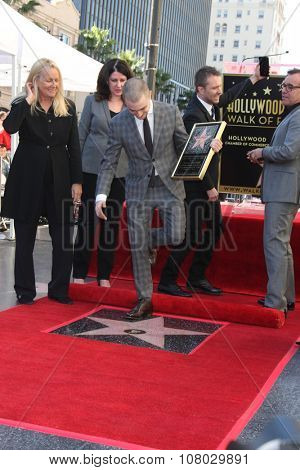 LOS ANGELES - NOV 12:  Chris Hardwick, Chris Columbus, Daniel Radcliffe, Leron Gubler  at the Daniel Radcliffe Ceremony at the Hollywood Walk of Fame on November 12, 2015 in Los Angeles, CA