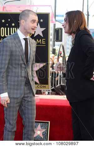 LOS ANGELES - NOV 12:  Daniel Radcliffe, Ana Martinez at the Daniel Radcliffe Hollywood Walk of Fame Ceremony at the Hollywood Walk of Fame on November 12, 2015 in Los Angeles, CA