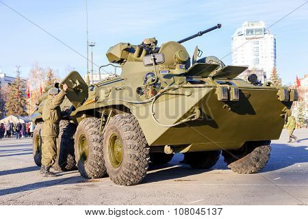 Russian Army BTR-82 wheeled armoured vehicle personnel carrier