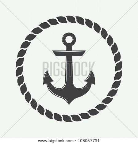 Anchor In Vintage Style. Vector Illustration