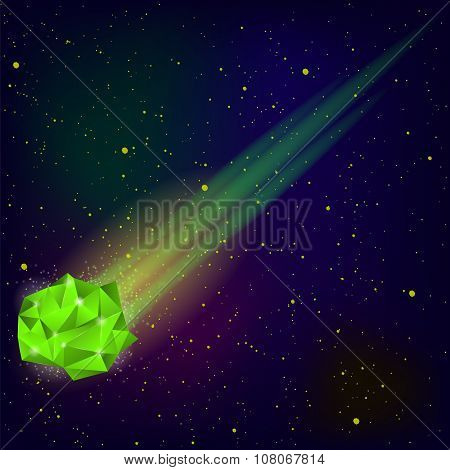 Green Falling Meteor