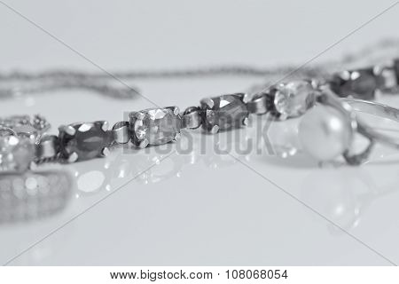 Unusual Beautiful Silver Chain And A Silver Rings