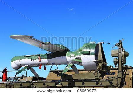 MOSCOW REGION  -   JUNE 17: Unmanned aerial vehicle -  an aircraft without crew on board   -  on June 17, 2015 in Moscow region