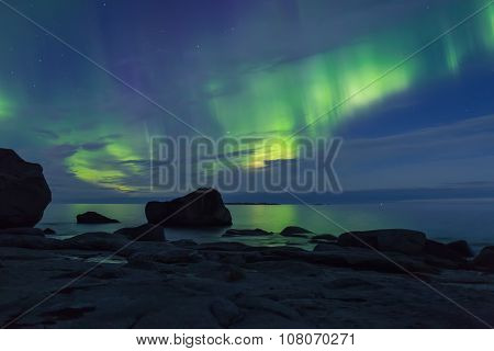 Aurora over the sea