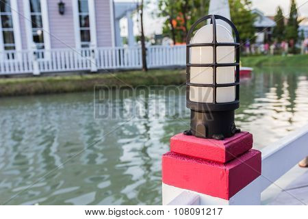 Lamp Posts On A Pier