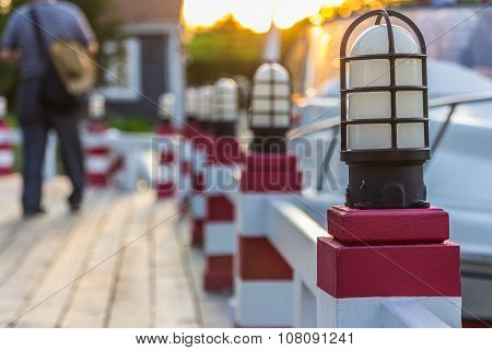 Lamp Posts On A Pier