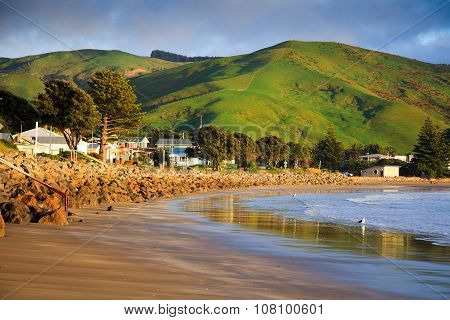 Sea And Green Hills Landscape