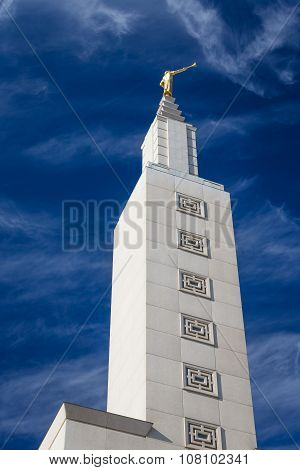 Angel Moroni Statue Atop The Los Angeles California Temple