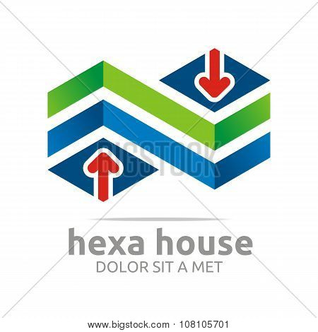 Design Hexa House Logo Symbol