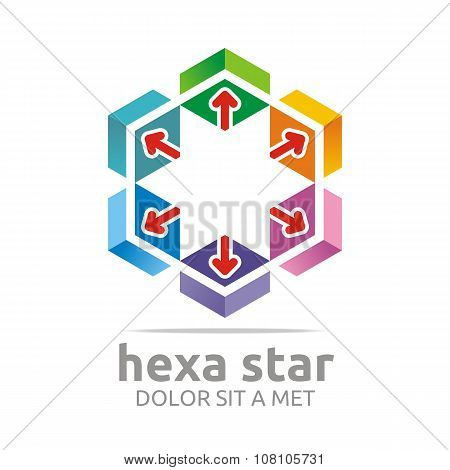 Design Logo Hexa Star Symbol