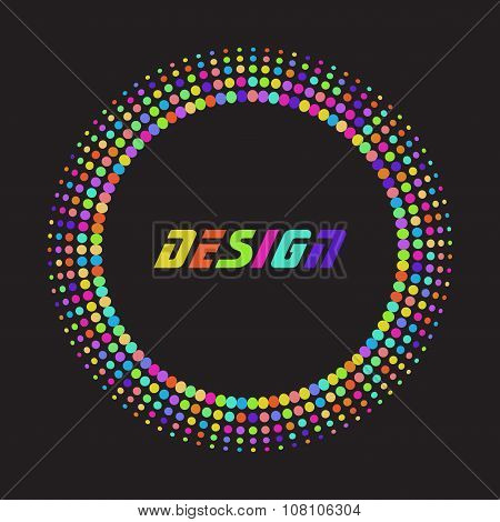 Rainbow Abstract Halftone Dot Design Element